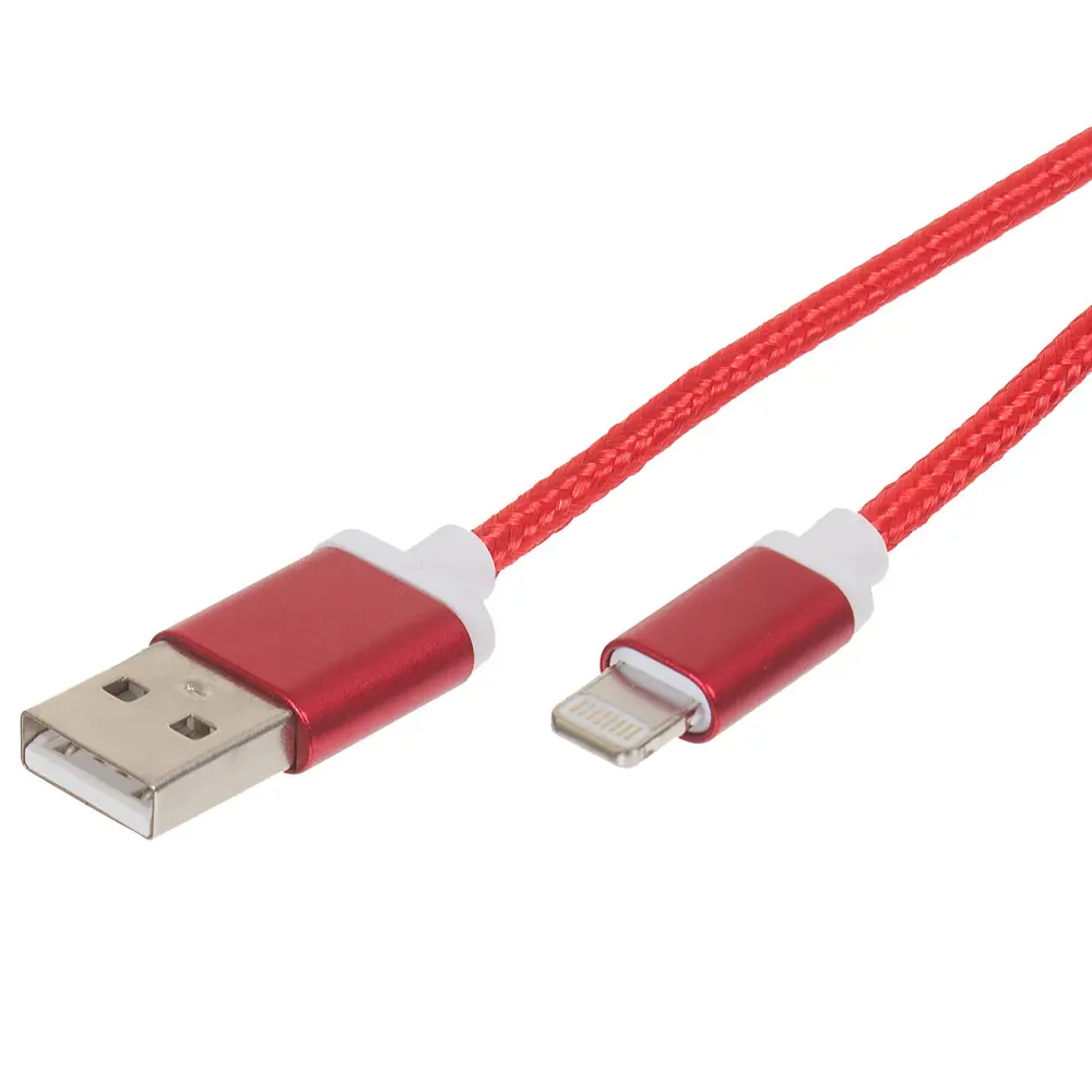 Кабель Oxion USB-Lightning 1.5 м 2 A цвет красный ✳️ купить по цене 146  ₽/шт. в Казани с доставкой в интернет-магазине Леруа Мерлен