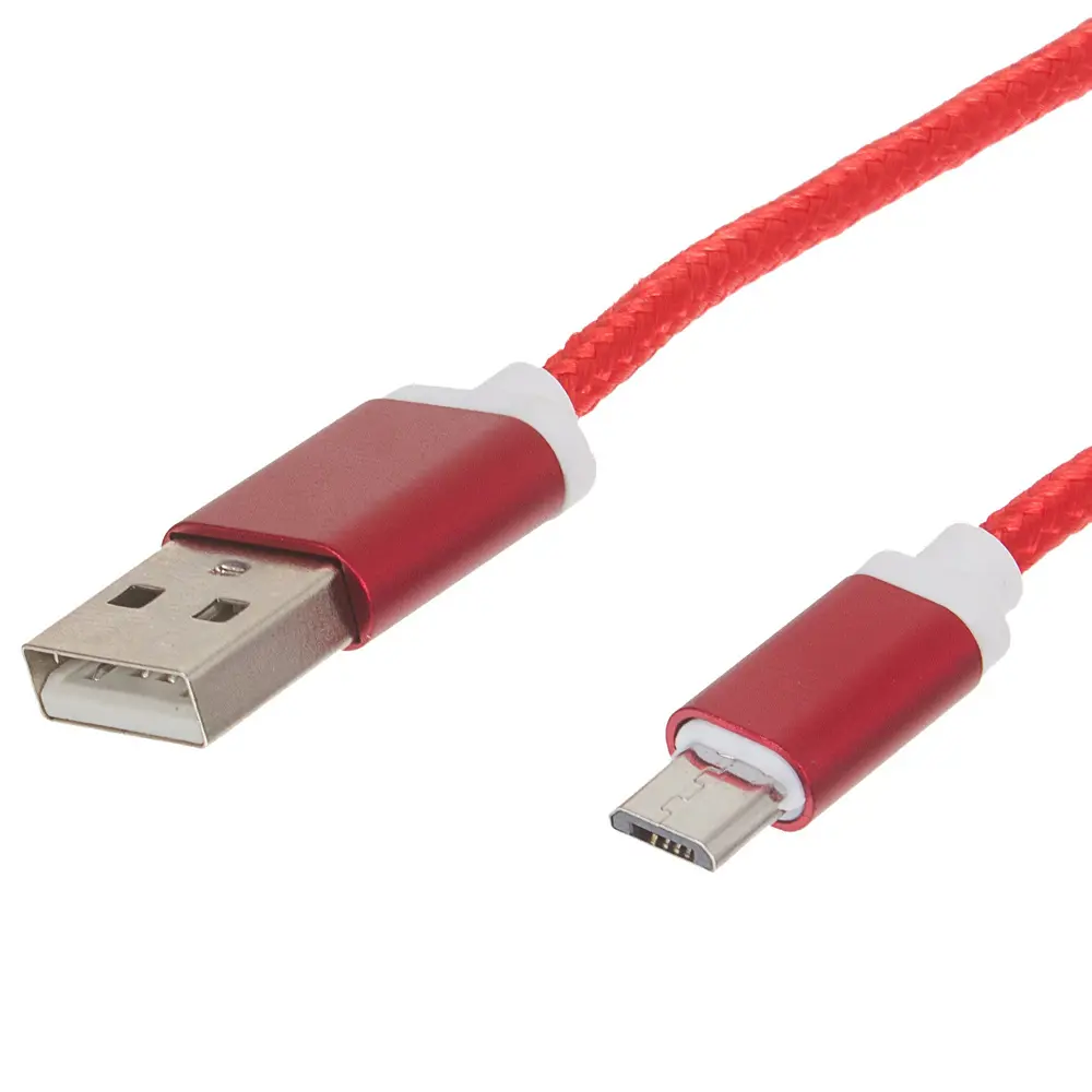 Кабель Oxion USB-micro USB 1.5 м 2 A цвет красный по цене 88 ₽/шт. купить в  Новокузнецке в интернет-магазине Леруа Мерлен