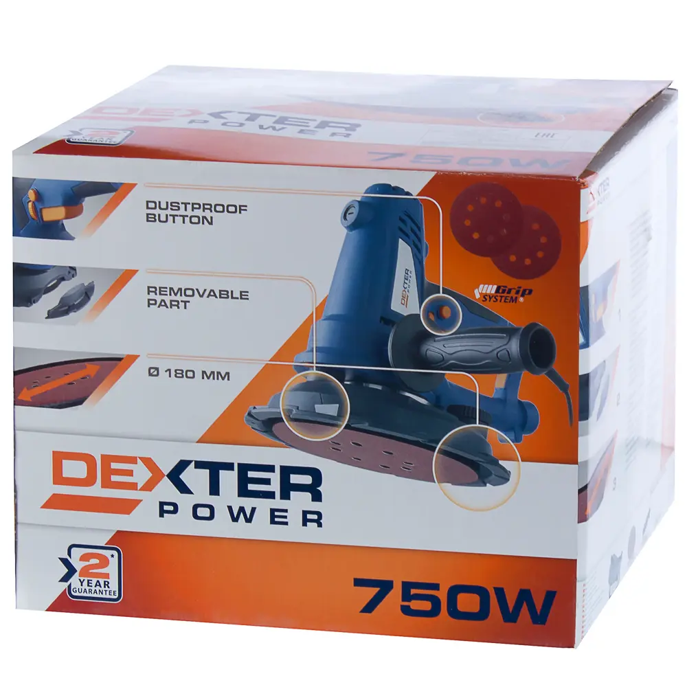 Машина шлифовальная для стен и потолков сетевая Dexter R7241-W, 750 Вт, 180  мм ✳️ купить по цене 8590 ₽/шт. в Москве с доставкой в интернет-магазине  Леруа Мерлен