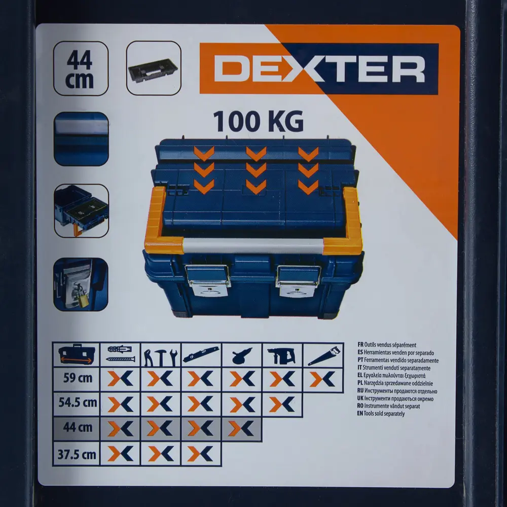 Ящик для инструмента Dexter HD Compact1 450x350x350 мм, пластик, цвет синий  по цене 3580 ₽/шт. купить в Ульяновске в интернет-магазине Леруа Мерлен