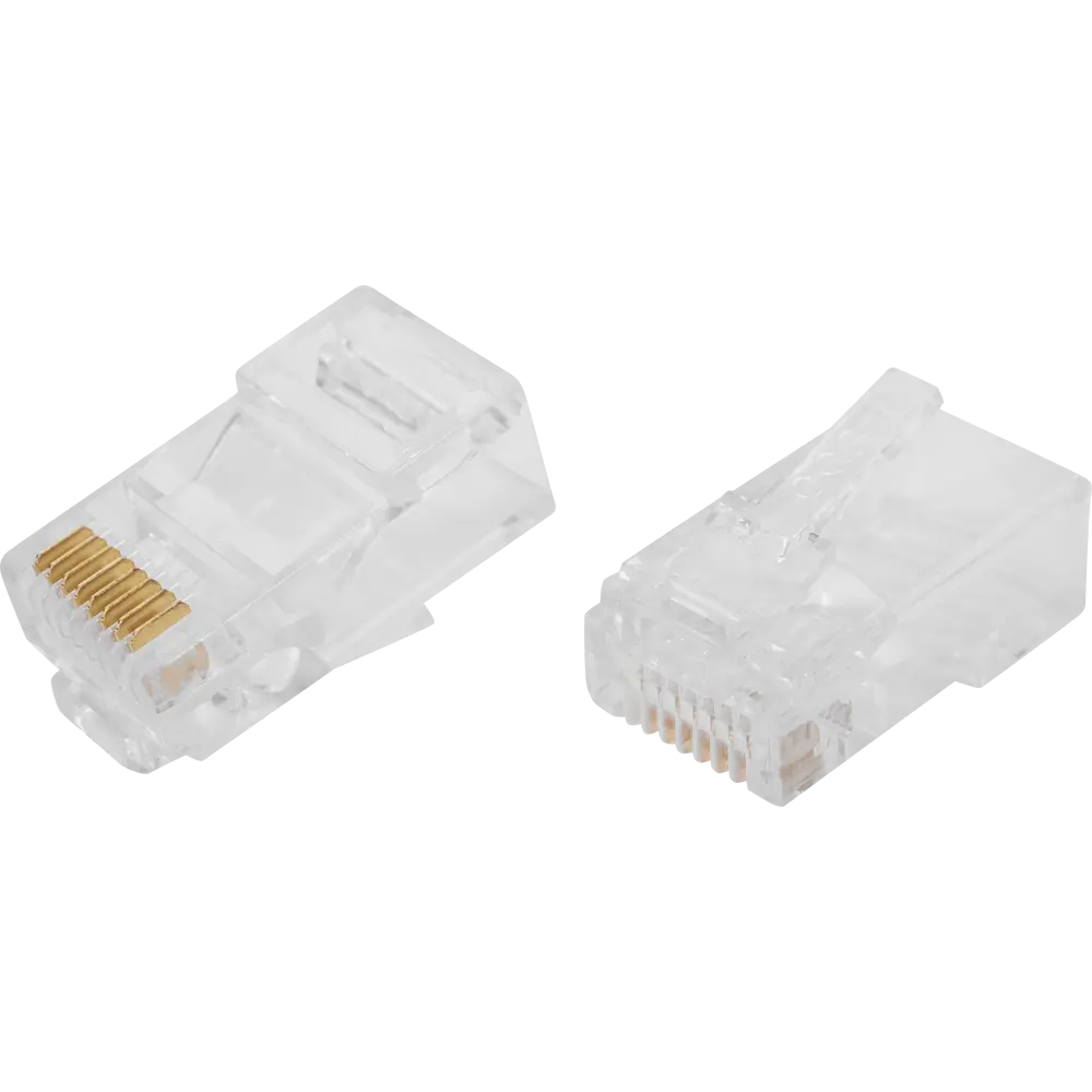 Коннектор RJ-45 8P8C 2 шт. цвет прозрачный ✳️ купить по цене 30 ₽/шт. в  Новокузнецке с доставкой в интернет-магазине Леруа Мерлен