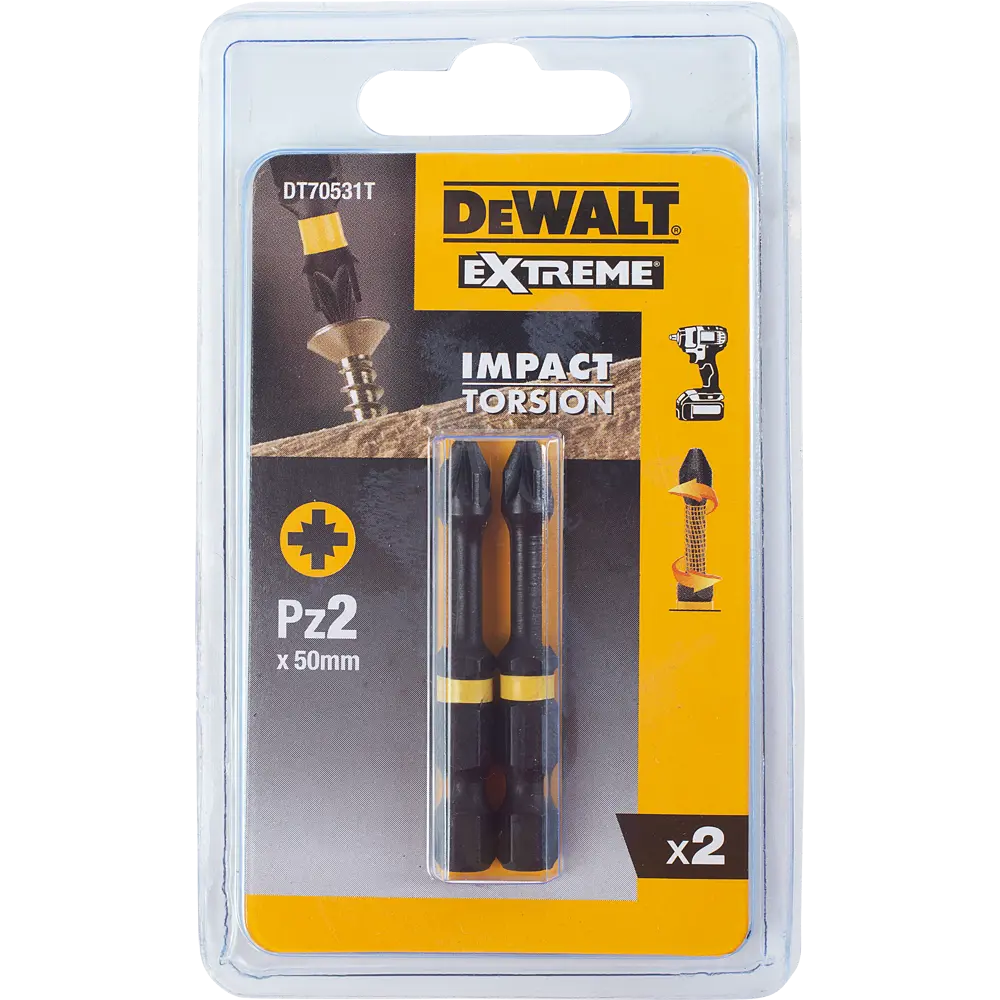 Бита ударная Dewalt PZ2x50 мм, 2 шт. ✳️ купить по цене 128 ₽/шт. в Москве с  доставкой в интернет-магазине Леруа Мерлен