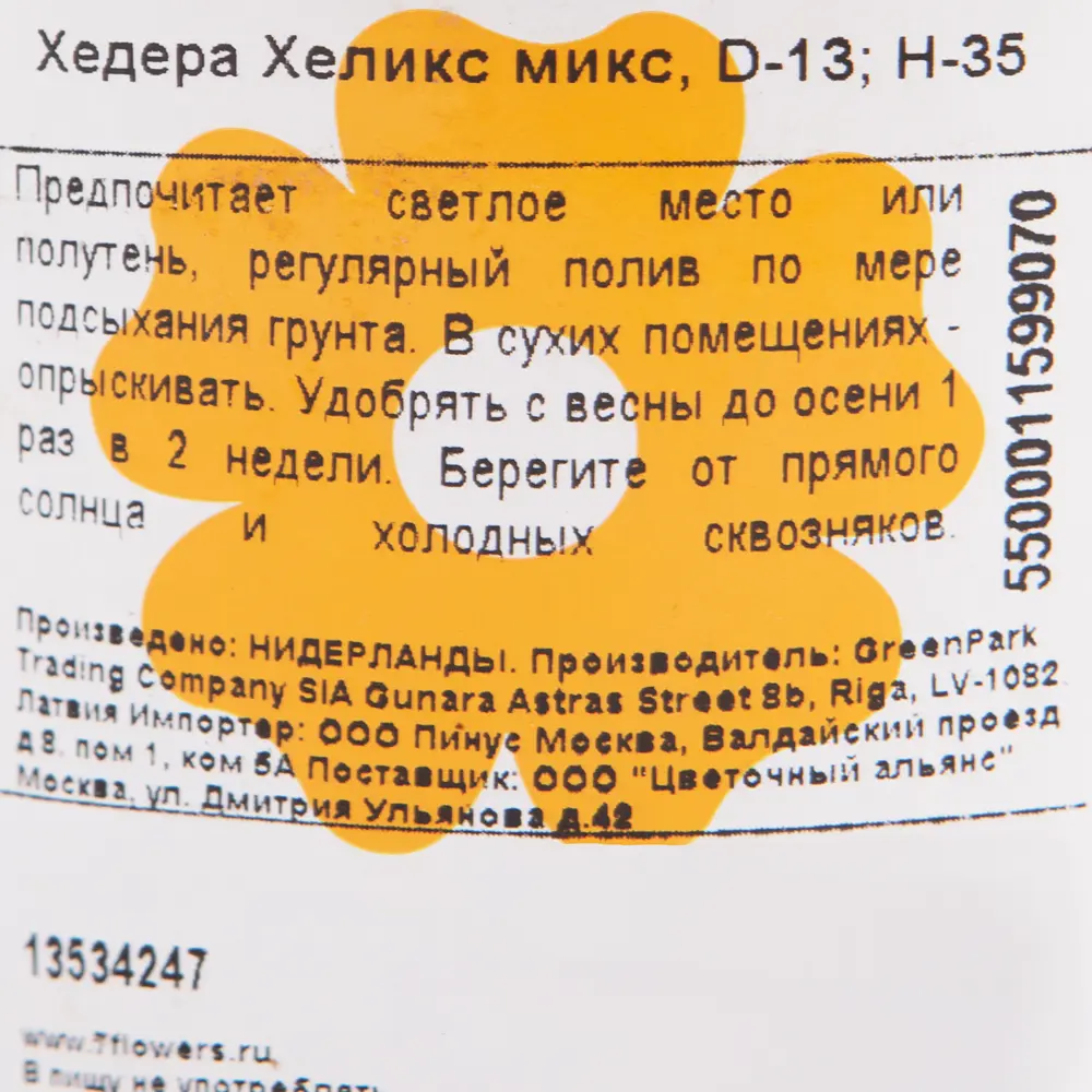 Хедера Хеликс микс 12x20 см ? купить по цене 955 ?/шт. в Саранске с  доставкой в интернет-магазине Леруа Мерлен