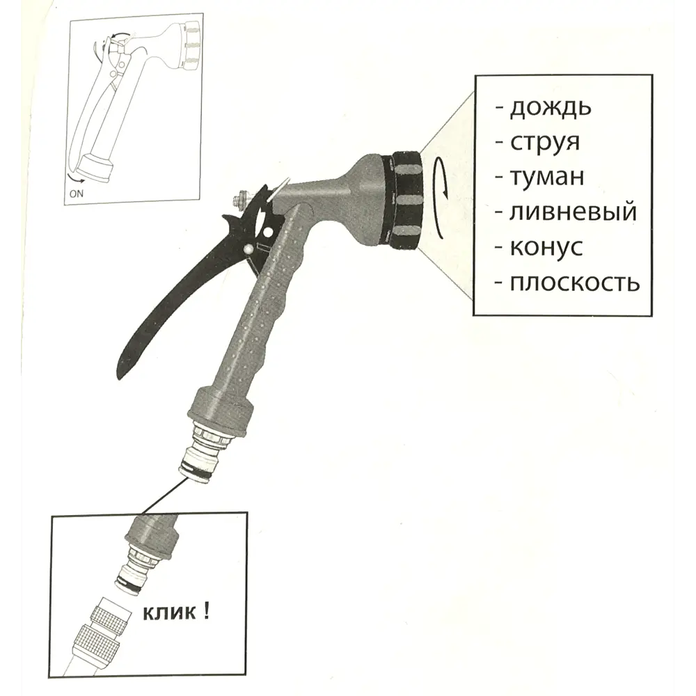 Пистолет для полива Профитт 6 режимов (0157488)