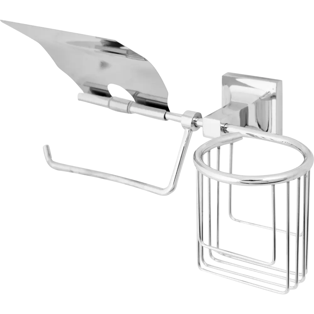Держатель для туалетной бумаги и освежителя воздуха «Ладья» с крышкой цвет  хром ✳️ купить по цене 997 ₽/шт. в Новокузнецке с доставкой в  интернет-магазине Леруа Мерлен
