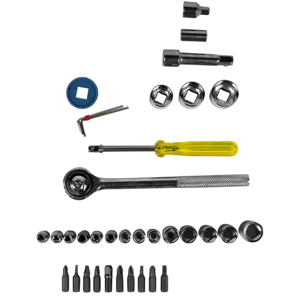Набор бит и торцевых головок 36 предметов 1/4 дюйма ✳️ купить по цене 217  ₽/шт. в Курске с доставкой в интернет-магазине Леруа Мерлен