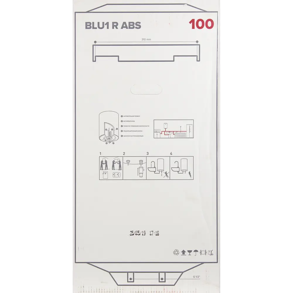 Накопительный водонагреватель электрический 100 л Ariston BLU1 R ABS Slim  3700616 2 кВт эмалированная сталь мокрый ТЭН ✳️ купить по цене 13208 ₽/шт.  в Уфе с доставкой в интернет-магазине Леруа Мерлен