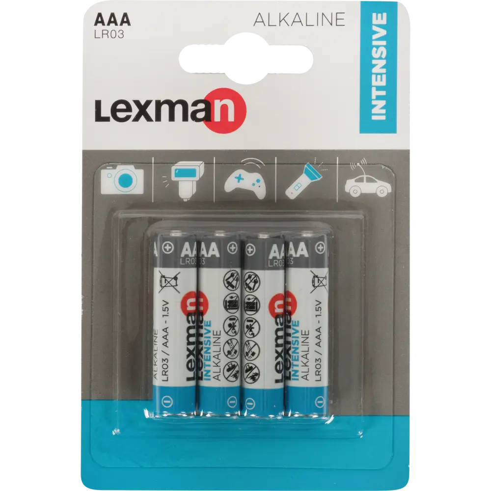 Батарейка Lexman Intensive AAA (LR03) алкалиновая 4 шт. ✳️ купить по цене 104 ₽/шт. в Санкт-Петербурге с доставкой в интернет-магазине Лемана ПРО (Леруа Мерлен)