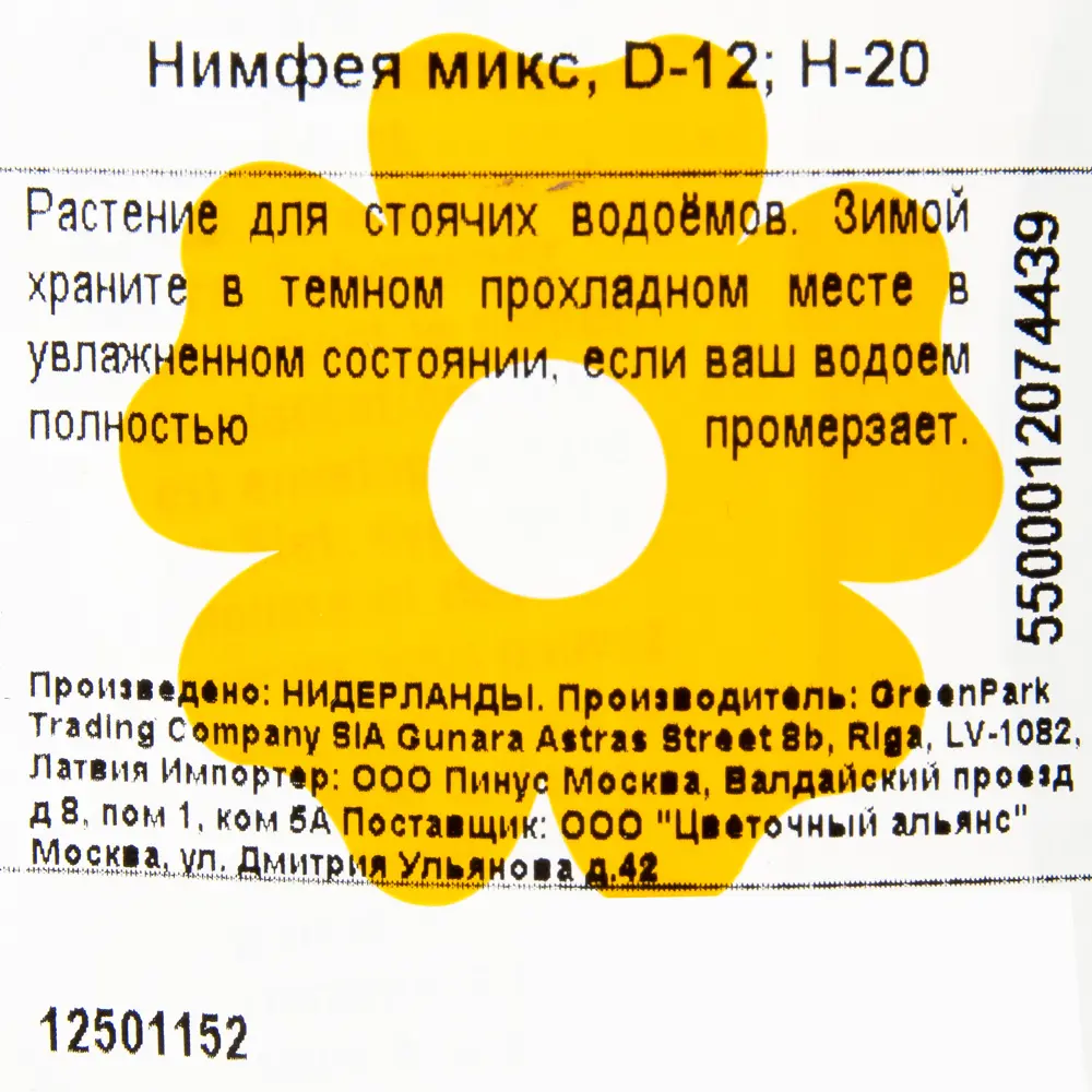 Нимфея микс, D12, H20 ✳️ купить по цене 564 ₽/шт. в Барнауле с доставкой в  интернет-магазине Леруа Мерлен