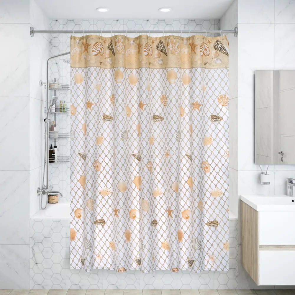 Купить штору для ванной комнаты в Перми | Сантехника АКВАЛАЙН