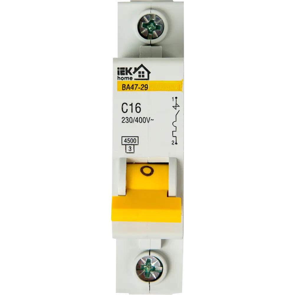 Автоматический выключатель IEK Home ВА47-29 1P C16 А 4.5 кА ✳️ купить по  цене 171 ₽/шт. в Оренбурге с доставкой в интернет-магазине Леруа Мерлен