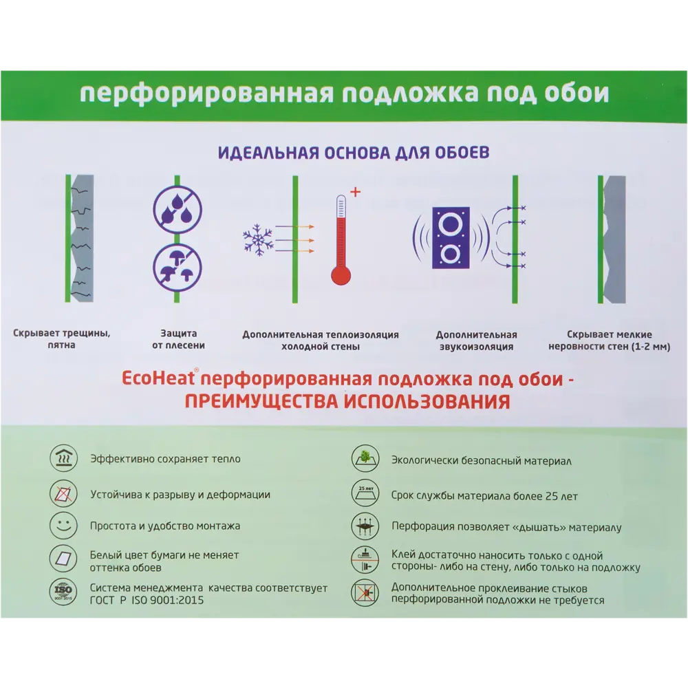 Подложка под обои перфорированная EcoHeat 3 мм ? купить по цене 1051 ?/шт.  в Клину с доставкой в интернет-магазине Леруа Мерлен