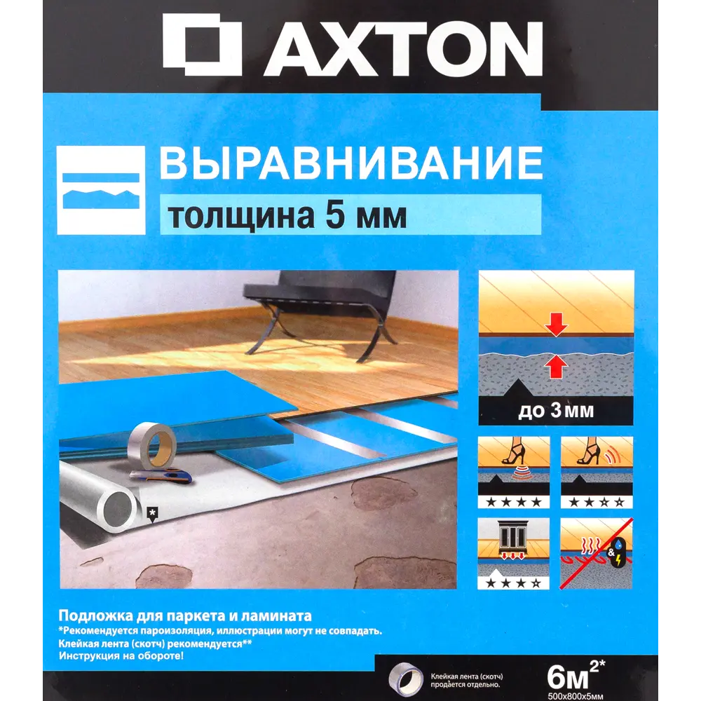 Подложка Axton XPS 3 мм 6 м?