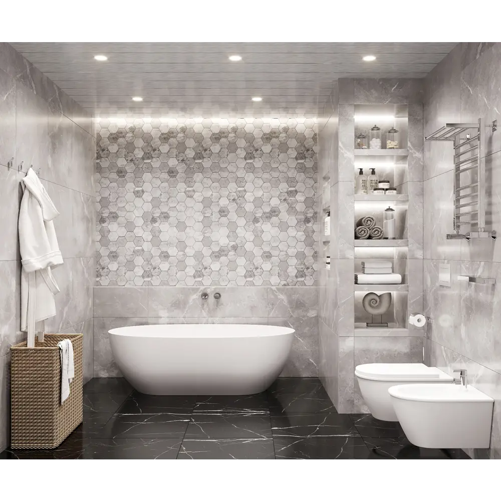 Панель ПВХ серая 8 мм 3000х200 мм 0.6 м². Leroy Merlin ванна. Панели для ванной. Ванная комната панелями.