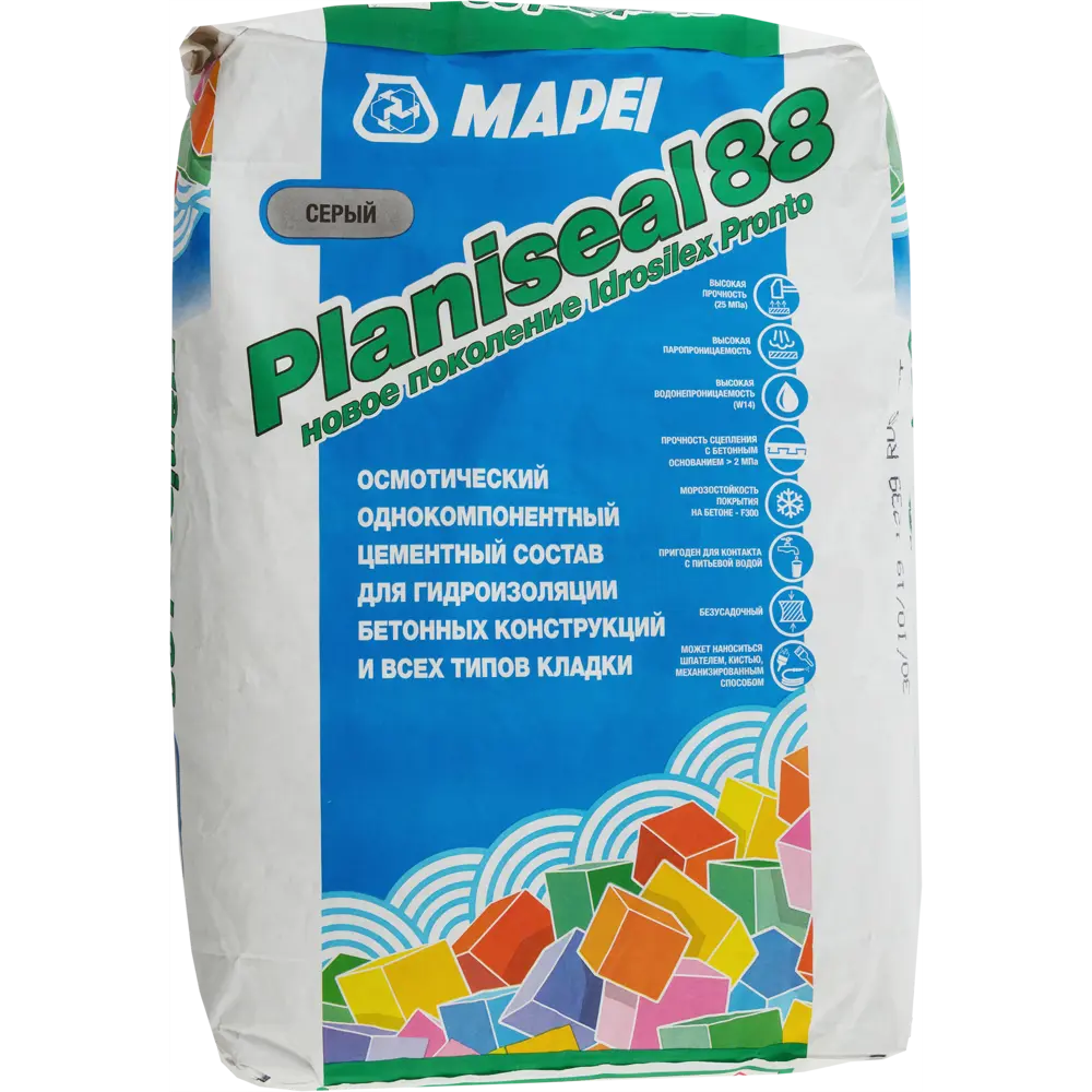 Сухая смесь для гидроизоляции Mapei Planiseal 88 25 кг ✳️ купить по цене  2280 ₽/шт. в Барнауле с доставкой в интернет-магазине Леруа Мерлен