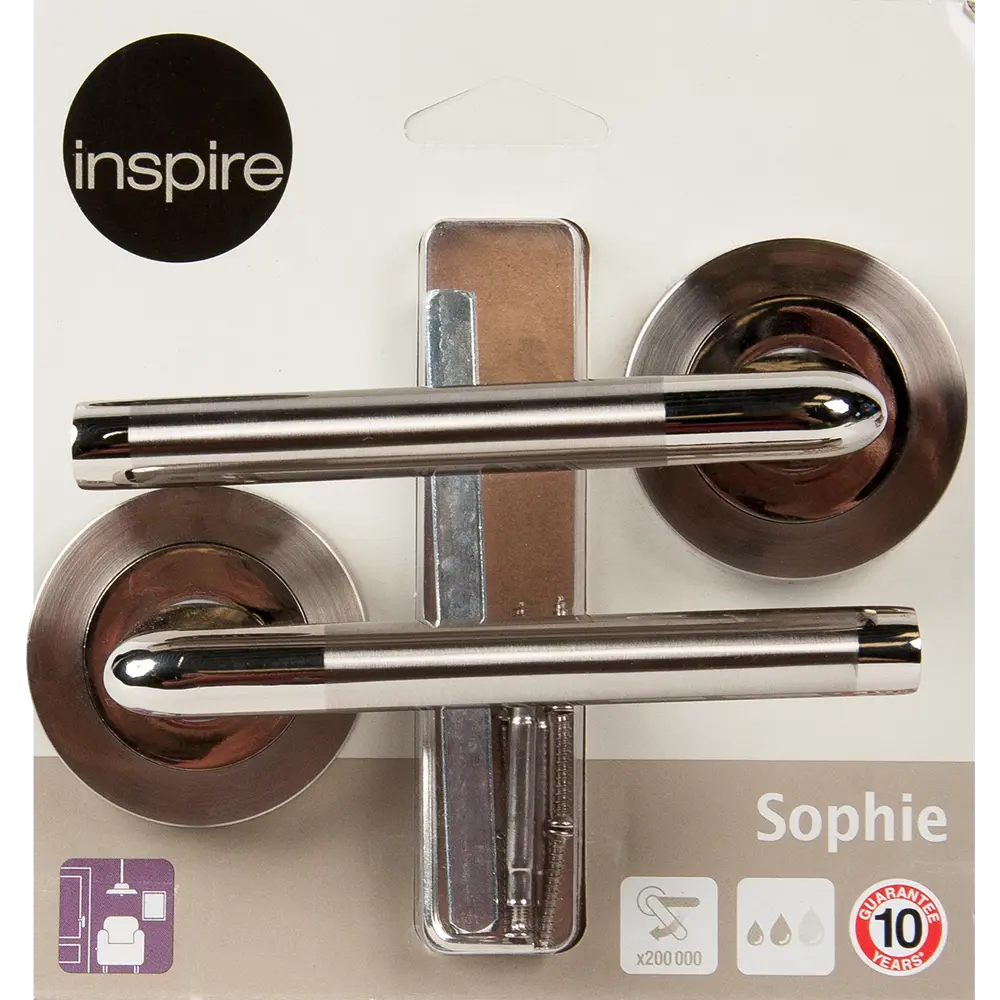 Дверные ручки inspire Sophie, без запирания, цвет никель. Ручка inspire Galice. Inspire дверные ручки.