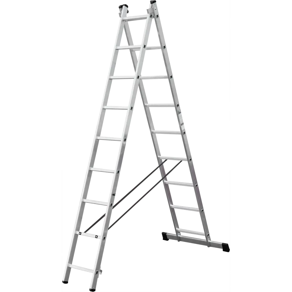 Лестница раскладная 2-секционная Standers до 4.82м 9 ступени ✳️ купить по  цене 7843 ₽/шт. в Москве с доставкой в интернет-магазине Леруа Мерлен