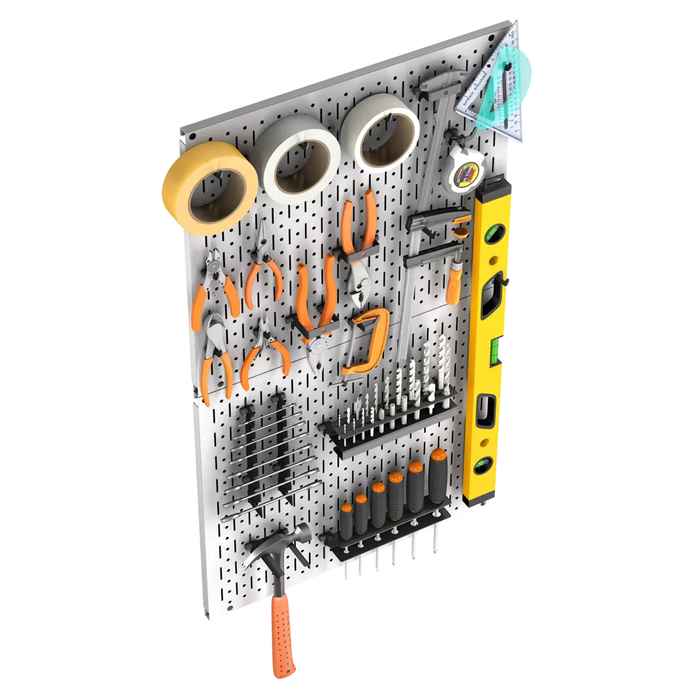 Система хранения инструментов на перфопанелях 45x50 см металл цвет серый ✳️  купить по цене 2200 ₽/шт. в Кемерове с доставкой в интернет-магазине Леруа  Мерлен