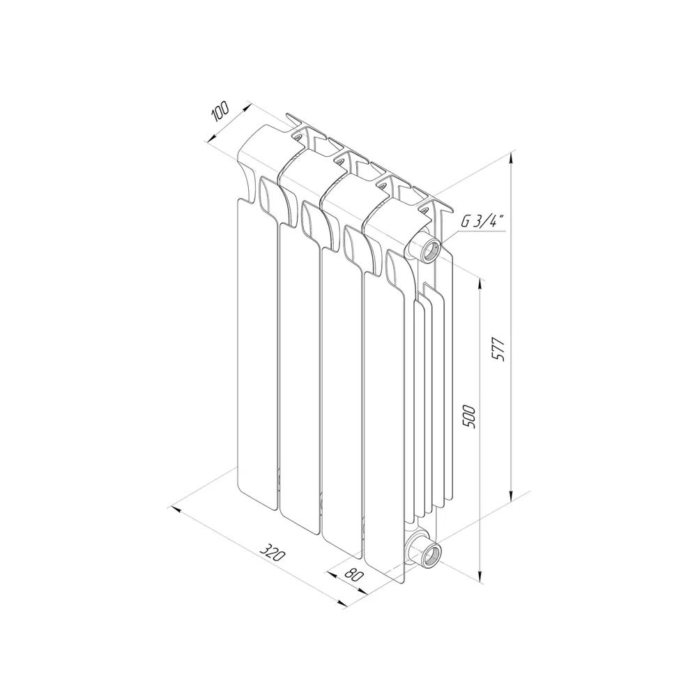 Радиатор Rifar Monolit 500/100 биметалл 4 секции боковое подключение цвет  белый ✳️ купить по цене 5168 ₽/шт. в Твери с доставкой в интернет-магазине  Леруа Мерлен