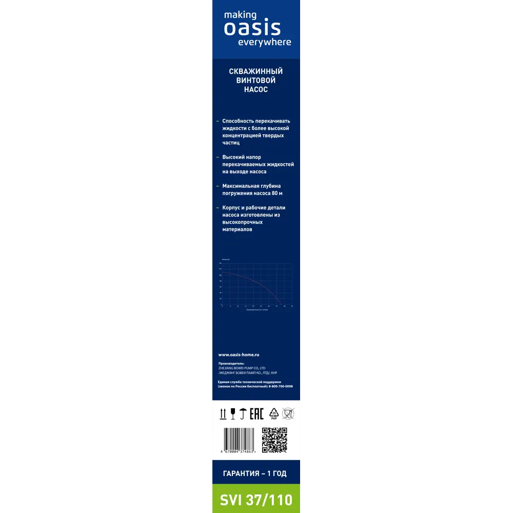 Насос садовый скважинный Oasis 37/110, высота подъема 110 м, кабель 20м,  2220 л/час ✳️ купить по цене 7390 ₽/шт. в Екатеринбурге с доставкой в  интернет-магазине Лемана ПРО (Леруа Мерлен)