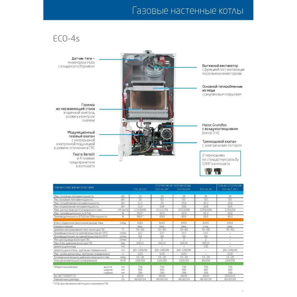 Газовый котел конвекционный 24 кВт Baxi ECO-4S 1.24F одноконтурный  настенный ✳️ купить по цене 65300 ₽/шт. в Казани с доставкой в  интернет-магазине Леруа Мерлен