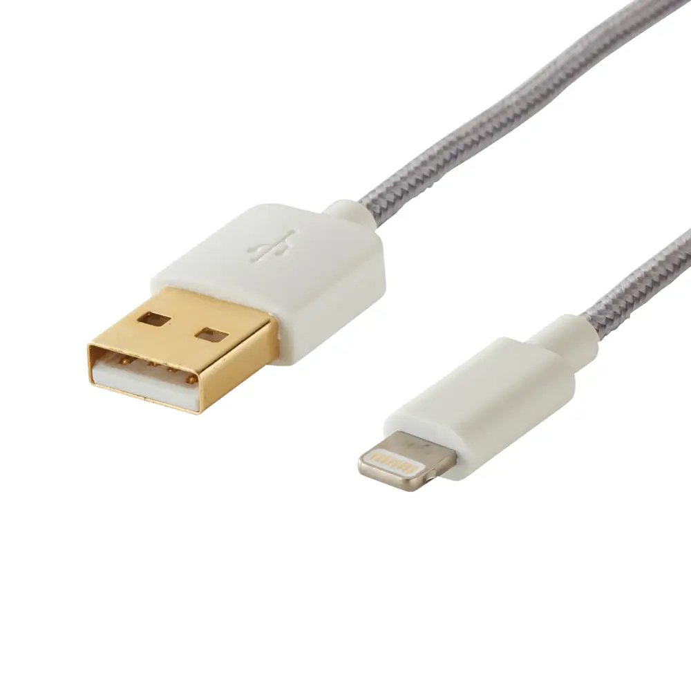 Кабель Lexman USB-Lightning 1 м 2.4 A цвет серый по цене 847 ₽/шт. купить в  Рязани в интернет-магазине Леруа Мерлен