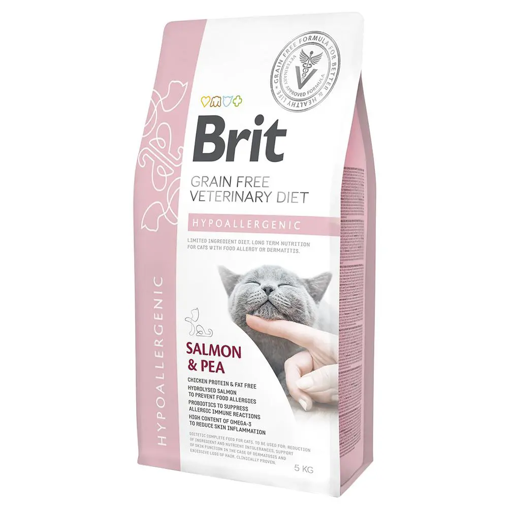 Сухой корм для кошек BRIT VDC Hypoallergenic беззерновой гипоаллергенный  Лосось Горох 400 г ✳️ купить по цене 404 ₽/шт. в Твери с доставкой в  интернет-магазине Леруа Мерлен