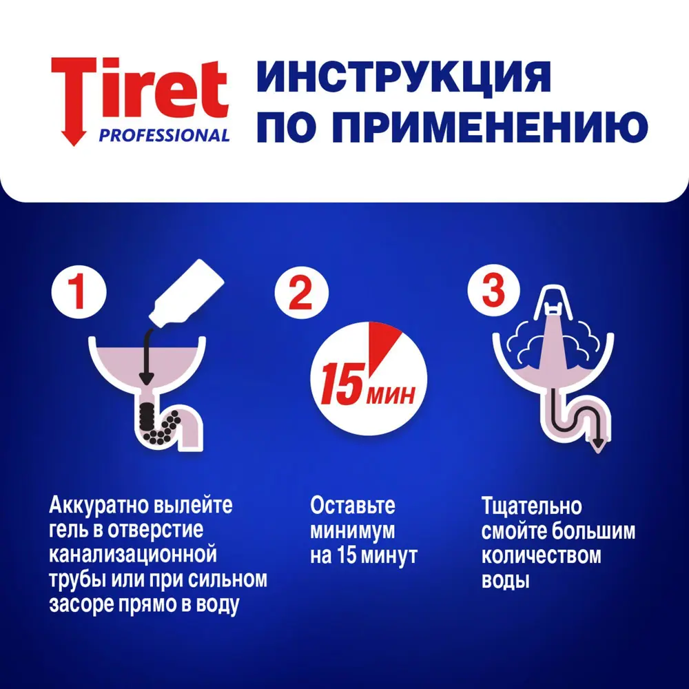 Tiret гель для устранения засоров Professional 1 л