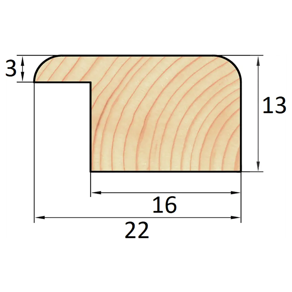 Профиль окантовочный деревянный сращенный 13x22x2100-2200 мм хвоя Экстра ✳️  купить по цене 102 ₽/шт. в Москве с доставкой в интернет-магазине Леруа ...