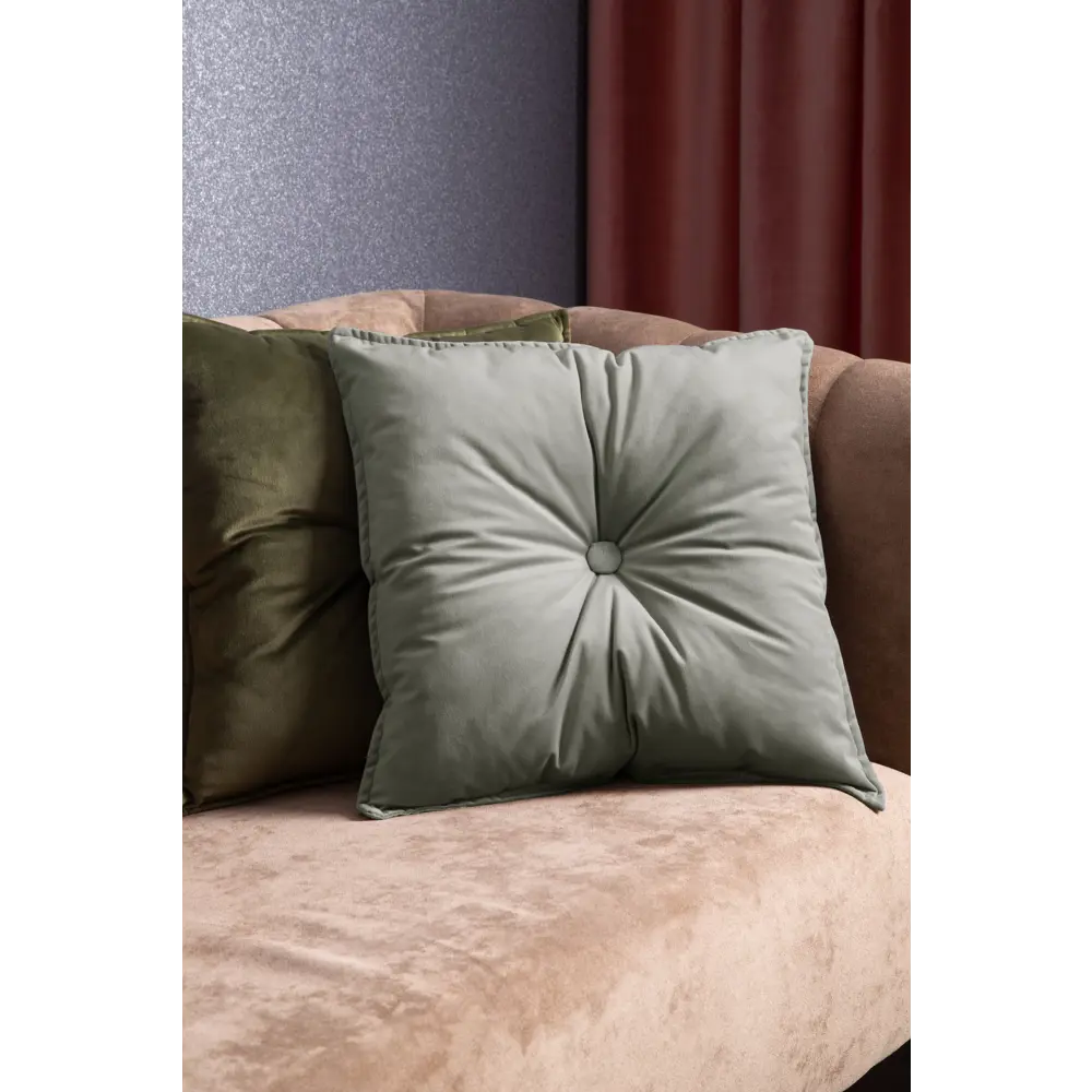 Подушка декоративная бархатная зеленая, 45x45 см