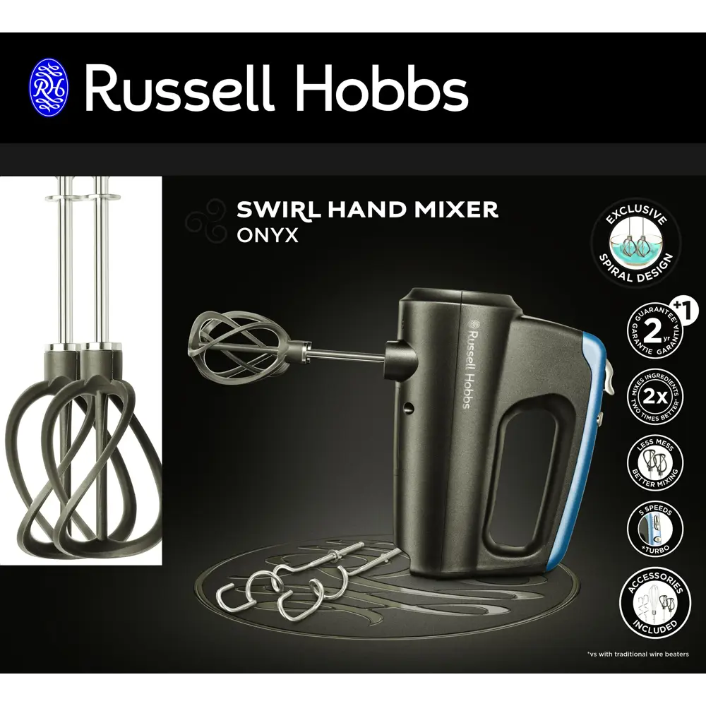 Миксер Russell Hobbs Swirl onyx 25890-56, серый - купить в в  Санкт-Петербурге по низкой цене | Доставка из интернет-магазина Леруа Мерлен