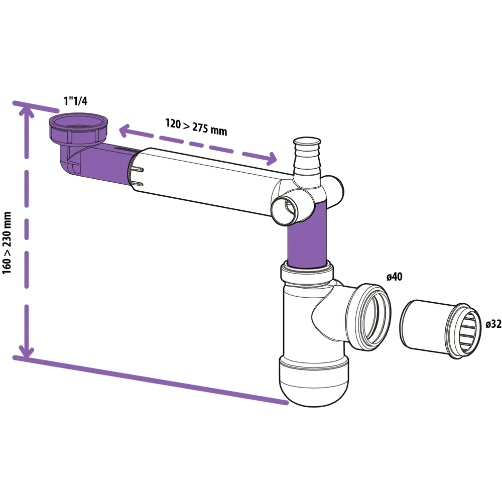 Сифон для раковины Equation поворотный компактный без выпуска ø32 мм с 3  отводами без гофры ✳️ купить по цене 713 ₽/шт. в Москве с доставкой в  интернет-магазине Леруа Мерлен