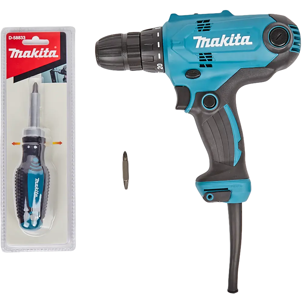 Дрель-шуруповерт сетевая Makita DF0300X1, 320 Вт ✳️ купить по цене 6490  ₽/шт. в Москве с доставкой в интернет-магазине Леруа Мерлен