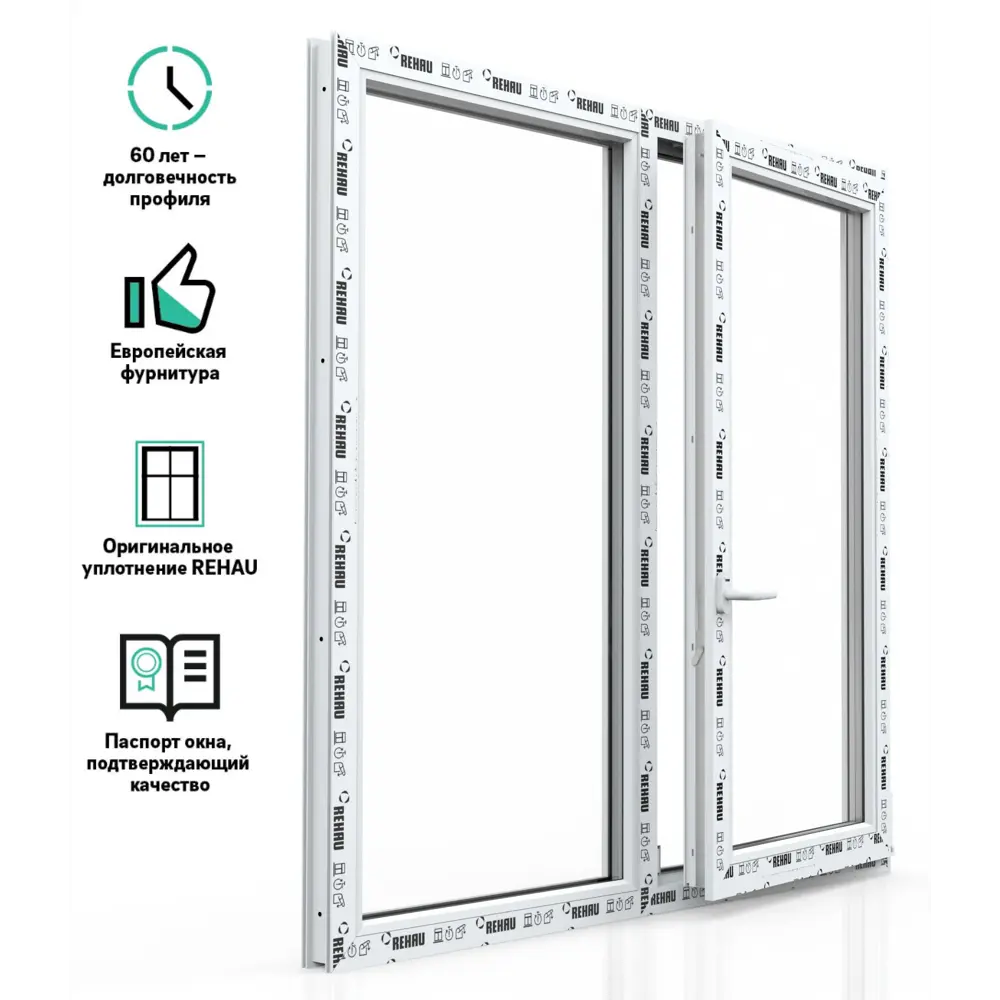 Пластиковое окно ПВХ Рехау Blitz 1000х1200мм (ВхШ) двухстворчатое правое  двухкамерный стеклопакет белое ✳️ купить по цене 13982 ₽/шт. в Москве с  доставкой в интернет-магазине Леруа Мерлен