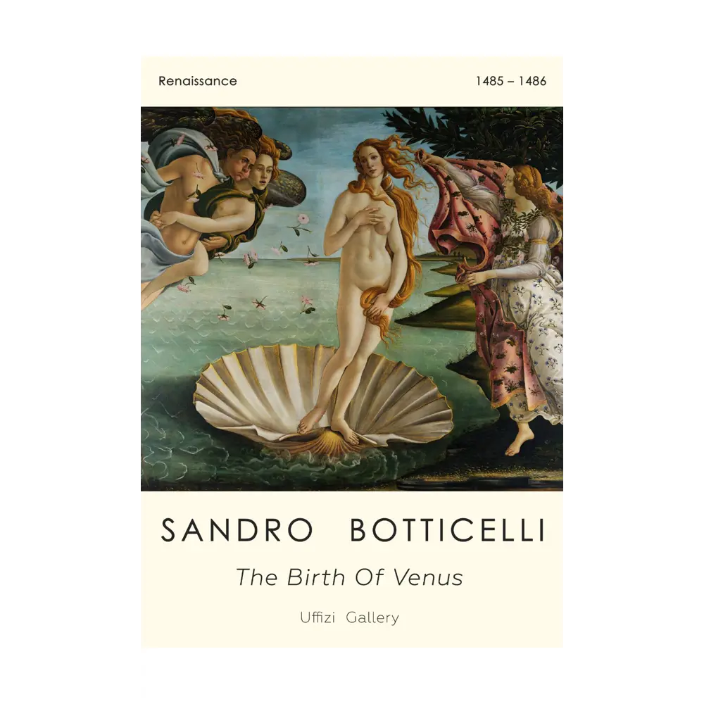 Постер Сандро Боттичелли - Рождение Венеры 40x50 см в раме ✳️ купить по  цене 2490 ₽/шт. в Ставрополе с доставкой в интернет-магазине Леруа Мерлен