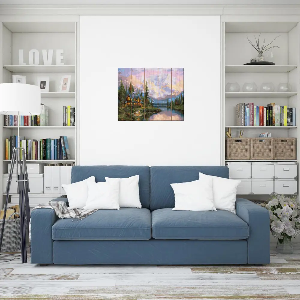 Картина по номерам на дереве 40x50 см Дом на реке (28 цветов) по цене 1819  ₽/шт. купить в Уфе в интернет-магазине Леруа Мерлен