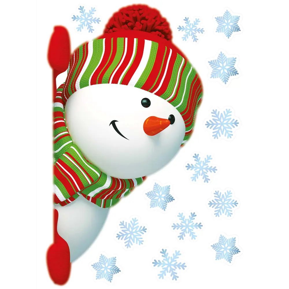 Наклейка Снеговик выглядывает 35x50 см по цене 250 ₽/шт. купить в  Ульяновске в интернет-магазине Леруа Мерлен