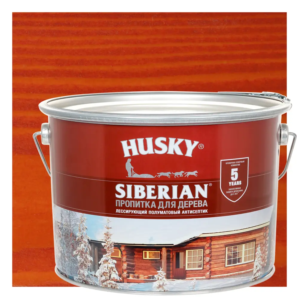 Пропитка для дерева Husky Siberian полуматовая цвет рябина 9 л по цене 2678  ₽/шт. купить в Рязани в интернет-магазине Леруа Мерлен