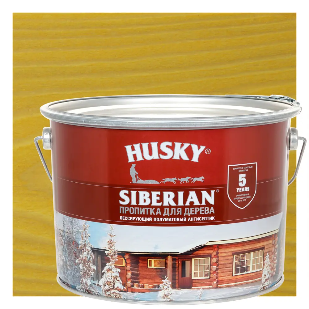 Пропитка для дерева Husky Siberian полуматовая цвет калужница 9 л ✳️ купить  по цене 2785 ₽/шт. в Рязани с доставкой в интернет-магазине Леруа Мерлен