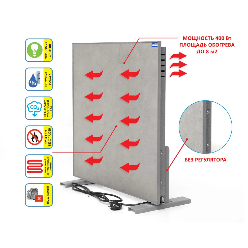 Обогреватель керамический Normand 400 с ножками 400 Вт цвет серый ✳️ купить  по цене 4860 ₽/шт. в Москве с доставкой в интернет-магазине Леруа Мерлен