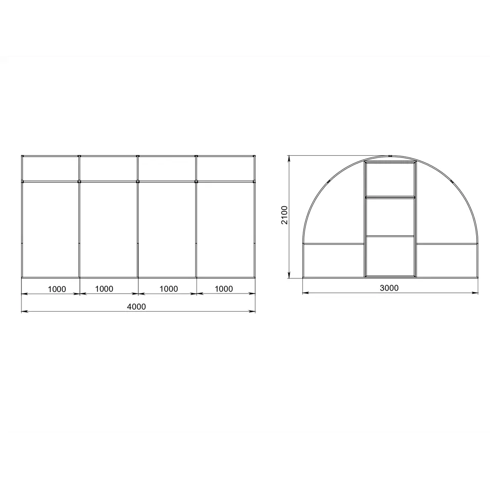 Каркас для теплицы Енисей Эконом 4x3x2.1 м сталь серый ✳️ купить по цене  10375 ₽/шт. в Красноярске с доставкой в интернет-магазине Леруа Мерлен