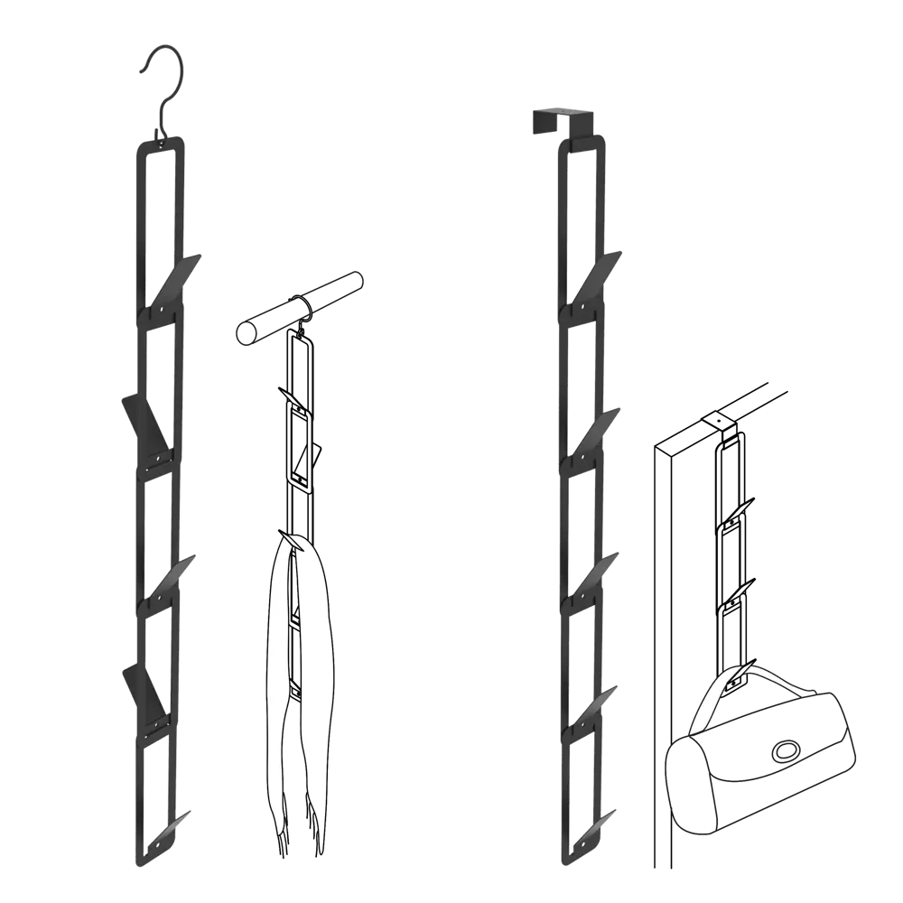 Вешалка для аксессуаров Spaceo 22x7x16 см металл цвет чёрный 5 шт ✳️ купить  по цене 376 ₽/шт. в Туле с доставкой в интернет-магазине Леруа Мерлен