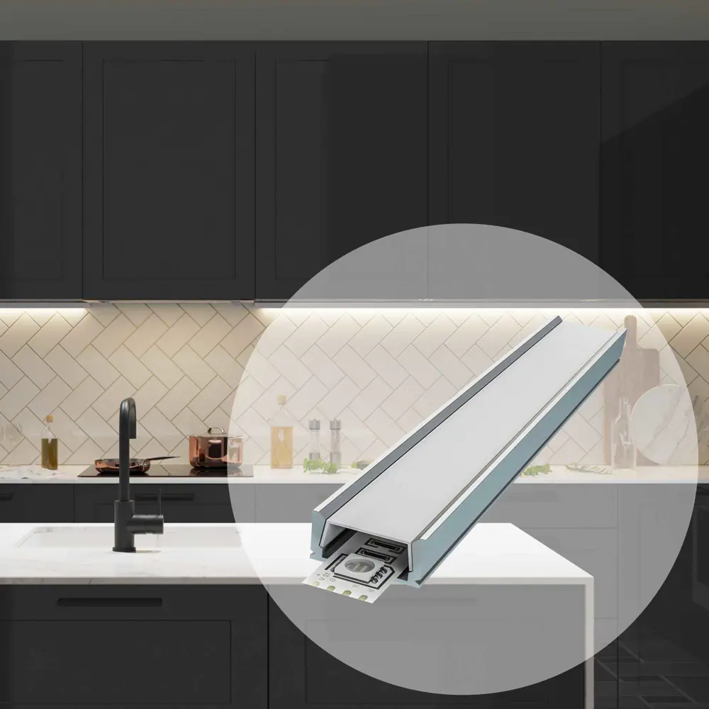 Преобразите свою кухню: Простая установка светодиодной ленты под шкафами