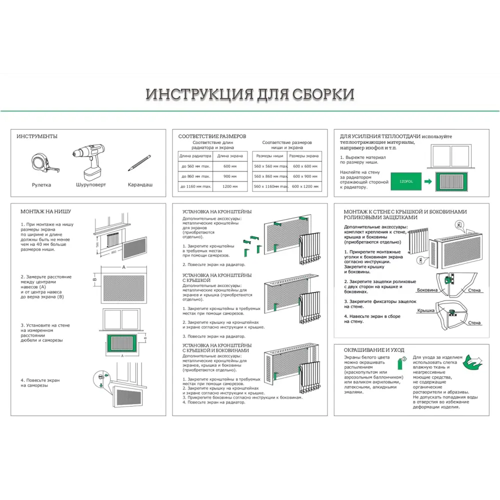 Экраны на радиаторы отопления