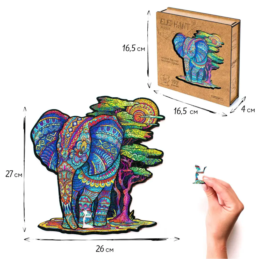 Деревянный пазл для взрослых и детей Zufa Слон М по цене 899 ₽/шт. купить в  Новокузнецке в интернет-магазине Леруа Мерлен