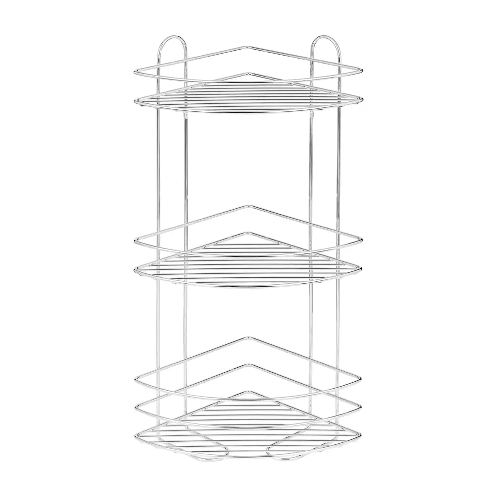 Полка для ванной ЧМЗ Лидер 501-006-02 угловая 3 яруса 22.5x22.5x58 см цвет  хром ✳️ купить по цене 1451 ₽/шт. в Москве с доставкой в интернет-магазине  Леруа Мерлен