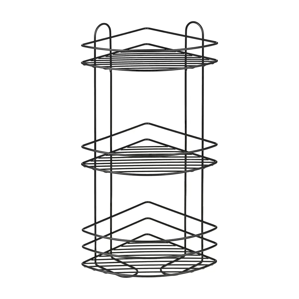 Полка для ванной ЧМЗ Лидер 501-006-11 угловая 3 яруса 22.5x58 см цвет  черный матовый ✳️ купить по цене 1451 ₽/шт. в Москве с доставкой в  интернет-магазине Леруа Мерлен
