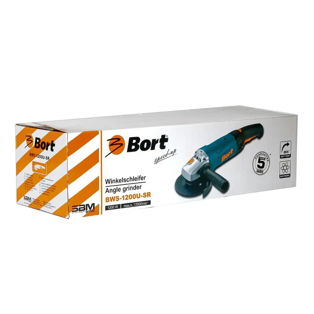 УШМ сетевая Bort BWS-1200U-SR 98298802, 1200 Вт, 125 мм ✳️ купить по цене  3990 ₽/шт. в Москве с доставкой в интернет-магазине Леруа Мерлен