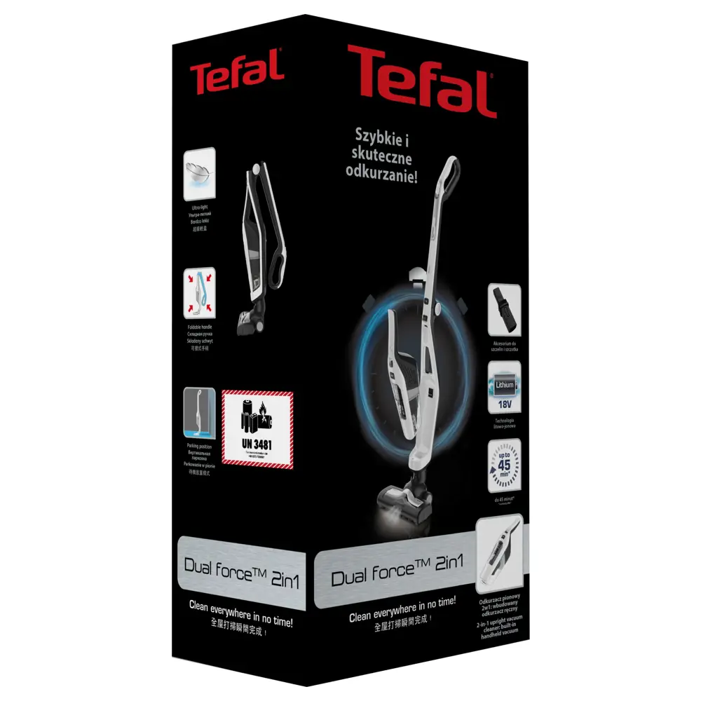 Пылесос вертикальный Tefal TY6737WH Dual Force ✳️ купить по цене 17199  ₽/шт. в Курске с доставкой в интернет-магазине Леруа Мерлен