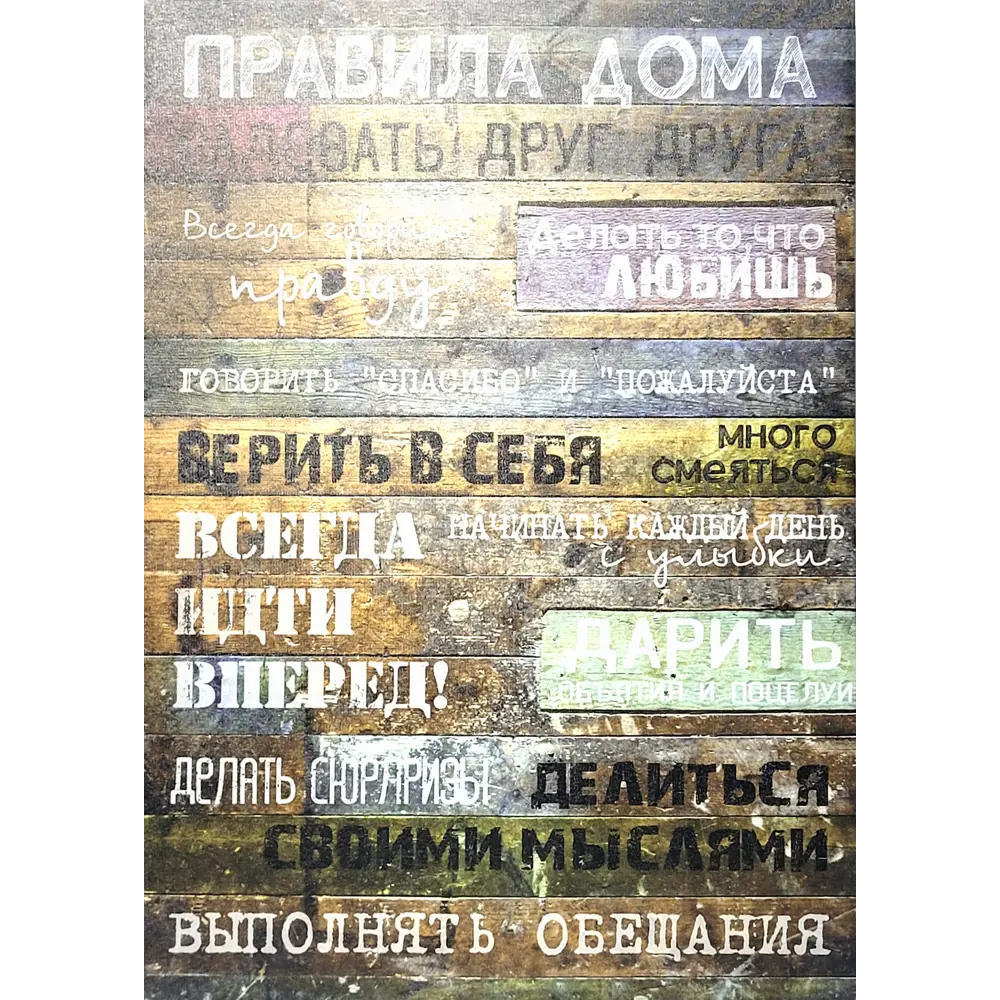 Картина на холсте Правила дома 50x70 см цвет холодный по цене 787 ₽/шт.  купить в Оренбурге в интернет-магазине Леруа Мерлен